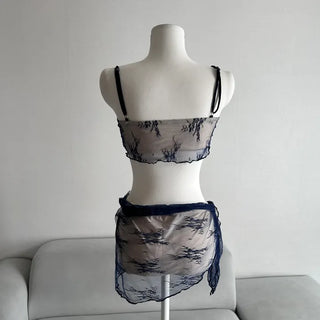 Butterfly Lace Two-Tone Bikini Mesh Staycation Look Sexy