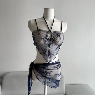 Butterfly Lace Two-Tone Bikini Mesh Staycation Look Sexy