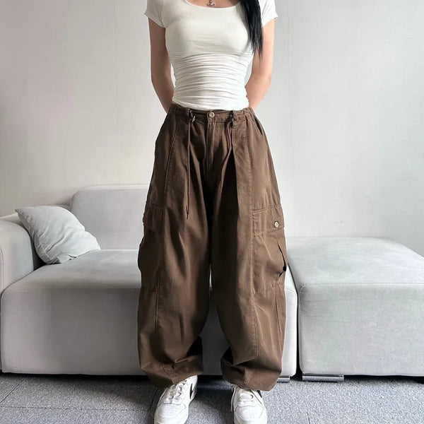 Balloon Fit Pintuck Cargo Pants All-Season Everyday Item