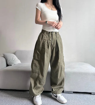 Balloon Fit Pintuck Cargo Pants All-Season Everyday Item
