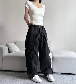 Balloon Fit Pintuck Cargo Pants All-Season Everyday Item