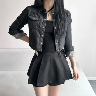 Slim Washed Pocket Denim Shirt Long Sleeve Blue