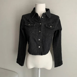 Slim Washed Pocket Denim Shirt Long Sleeve Blue