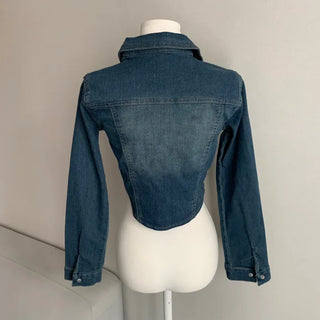 Slim Washed Pocket Denim Shirt Long Sleeve Blue