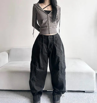 Stretchy Slim Fit Crop Ribbed Zip-up Hoodie Training