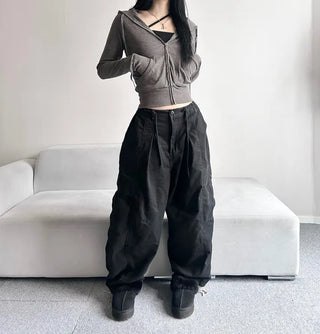 Stretchy Slim Fit Crop Ribbed Zip-up Hoodie Training