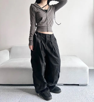 Stretchy Slim Fit Crop Ribbed Zip-up Hoodie Training