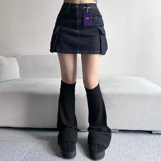 y2k Pocket Cargo Mini Skirt Built-in Shorts Skorts