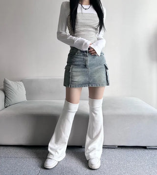 y2k Pocket Cargo Mini Skirt Built-in Shorts Skorts