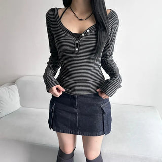y2k Pocket Cargo Mini Skirt Built-in Shorts Skorts