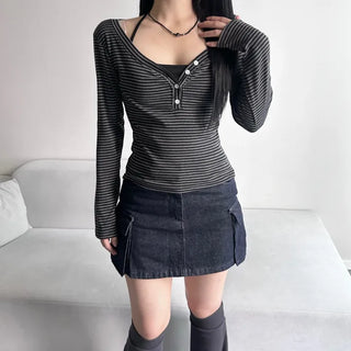 y2k Pocket Cargo Mini Skirt Built-in Shorts Skorts