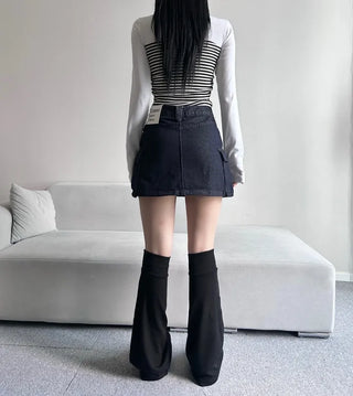 y2k Pocket Cargo Mini Skirt Built-in Shorts Skorts
