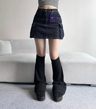 y2k Pocket Cargo Mini Skirt Built-in Shorts Skorts