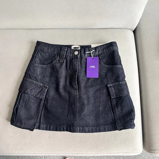 y2k Pocket Cargo Mini Skirt Built-in Shorts Skorts