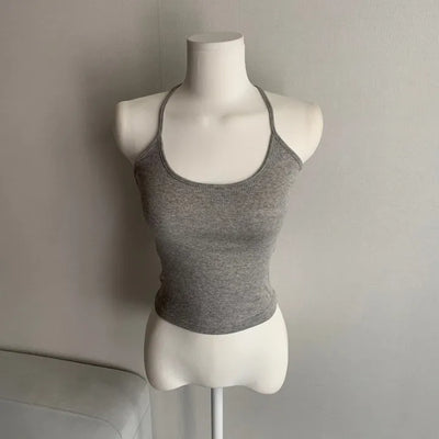 Slim Fit Layered Halter Neck Sleeveless Inner Layering