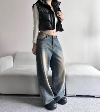 Unique Cropped Leather Padded Vest Jacket Daily Training