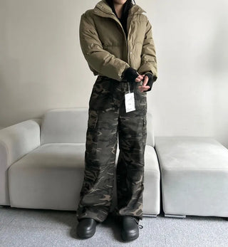 Leather String Crop Padded Jacket Daily Unique Y2K