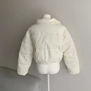 Leather String Crop Padded Jacket Daily Unique Y2K