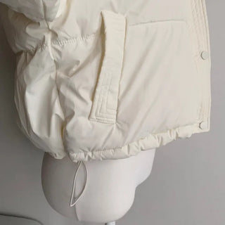 Leather String Crop Padded Jacket Daily Unique Y2K