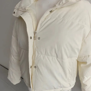 Leather String Crop Padded Jacket Daily Unique Y2K