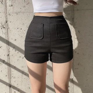 Two-Pocket Stretchy Mochi High-Waisted Pocket Shorts