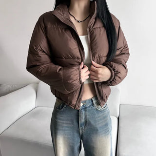 Daily Short Padded Jacket Wellon Crop Unique Basic