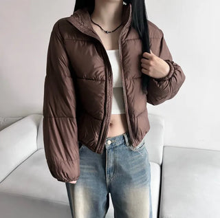 Daily Short Padded Jacket Wellon Crop Unique Basic