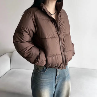 Daily Short Padded Jacket Wellon Crop Unique Basic