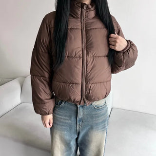 Daily Short Padded Jacket Wellon Crop Unique Basic