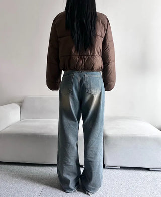 Daily Short Padded Jacket Wellon Crop Unique Basic