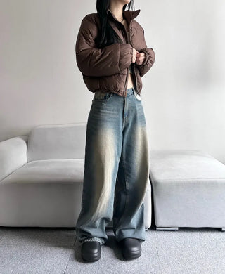 Daily Short Padded Jacket Wellon Crop Unique Basic