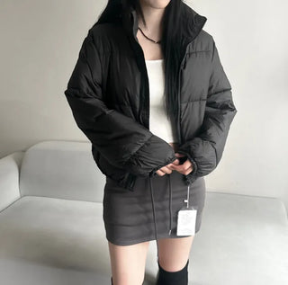 Daily Short Padded Jacket Wellon Crop Unique Basic