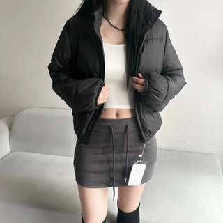 Daily Short Padded Jacket Wellon Crop Unique Basic