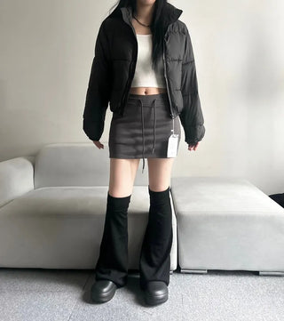 Daily Short Padded Jacket Wellon Crop Unique Basic
