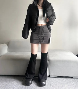Daily Short Padded Jacket Wellon Crop Unique Basic