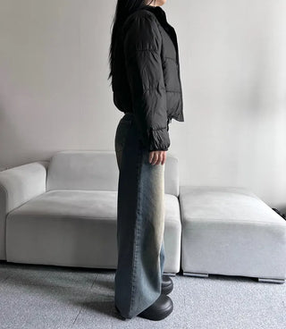 Daily Short Padded Jacket Wellon Crop Unique Basic