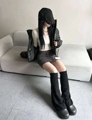 Winner Winter Crop Short Padded Jacket Leather Unique