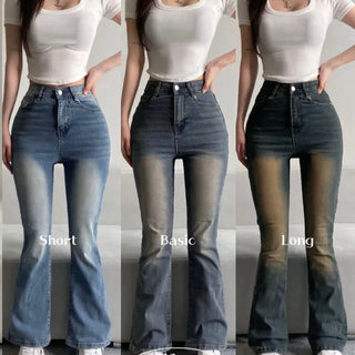 Vintage Washed Bootcut Denim Jeans Y2K Short Standard