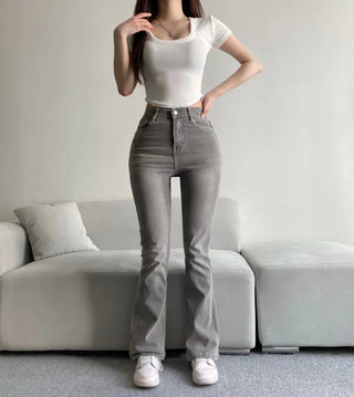 Vintage Washed Bootcut Denim Jeans Y2K Short Standard