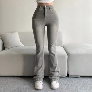 Vintage Washed Bootcut Denim Jeans Y2K Short Standard