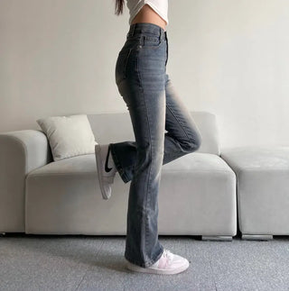Vintage Washed Bootcut Denim Jeans Y2K Short Standard