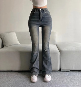 Vintage Washed Bootcut Denim Jeans Y2K Short Standard
