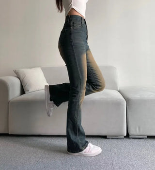 Vintage Washed Bootcut Denim Jeans Y2K Short Standard