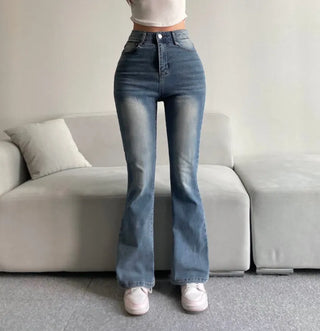 Vintage Washed Bootcut Denim Jeans Y2K Short Standard