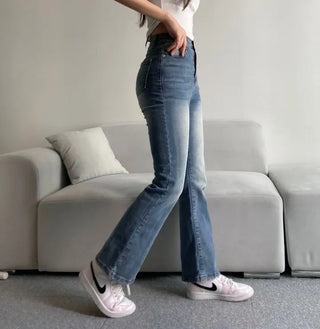 Vintage Washed Bootcut Denim Jeans Y2K Short Standard