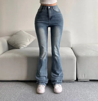 Vintage Washed Bootcut Denim Jeans Y2K Short Standard