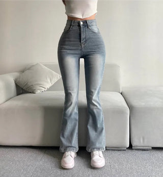 Vintage Washed Bootcut Denim Jeans Y2K Short Standard