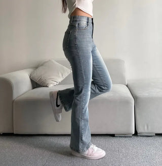 Vintage Washed Bootcut Denim Jeans Y2K Short Standard