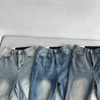 Vintage Washed Bootcut Denim Jeans Y2K Short Standard