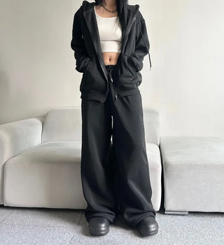 Fleece-Lined Elastic Wide Sweatpants Training Suit Unique Daily